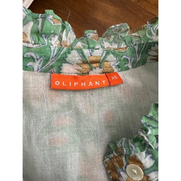 Oliphant Green Ruffle Collar Button Mini Dress - Picture 8 of 9